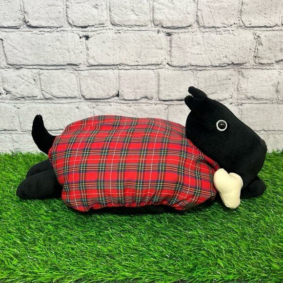 Vintage Avon Red Plaid Massaging Scottie Scotty Dog Plush Pillow Tested - Picture 6 of 9